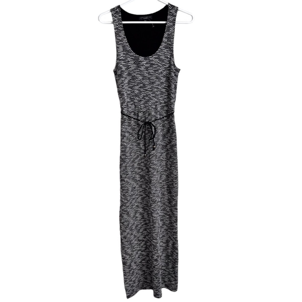 Sanctuary Column Maxi Dress Black White Tribal Boho Space Dye Neutral Boho XS